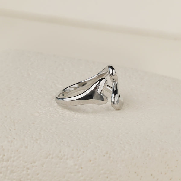 Elara Open Heart Ring - Silver