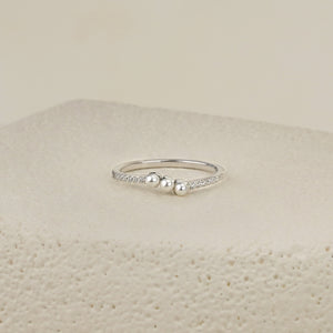 Orla Ring with Triple Pearls - Silver