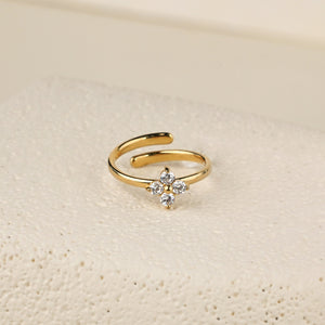 Clove White CZ Ring - Gold