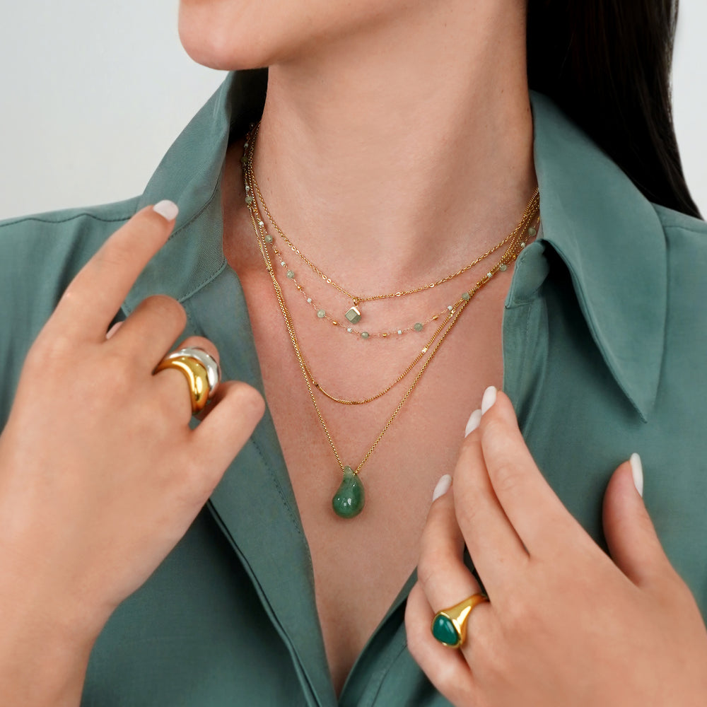 Green Aventurine Double Strand Necklace