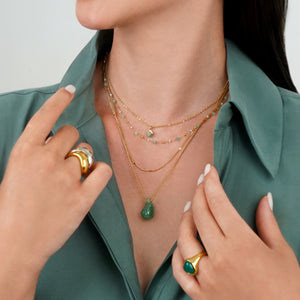 Green Aventurine Double Strand Necklace