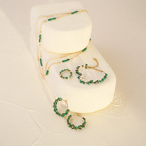 Malachite Bead Hoops