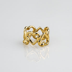 Solid Heart Eternity Ring - Gold