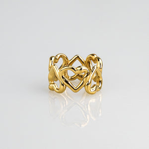 Solid Heart Eternity Ring - Gold