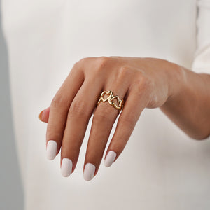 Solid Heart Eternity Ring - Gold