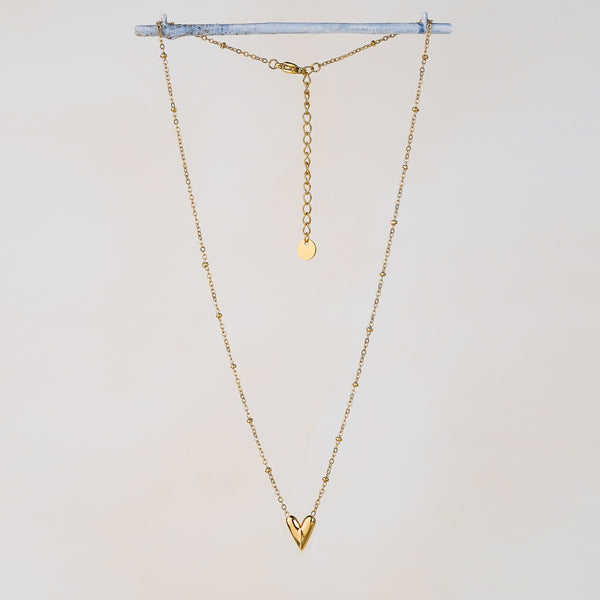 Solo Heart Gold Necklace