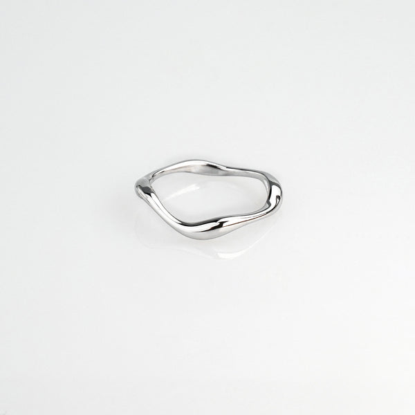 Tavi Small Curve Stacking Ring - Silver