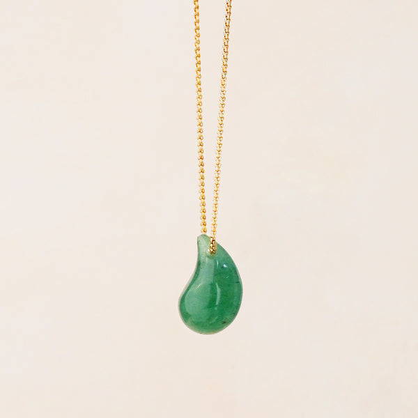 Vira Green Aventurine Tear Drop Necklace