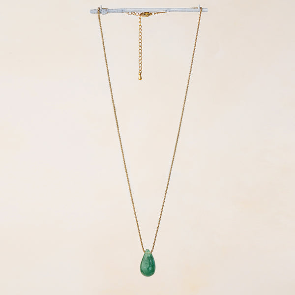Vira Green Aventurine Tear Drop Necklace