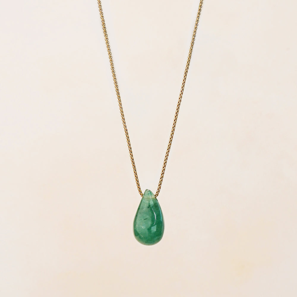 Vira Green Aventurine Tear Drop Necklace