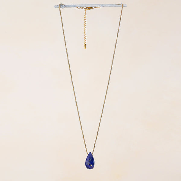 Vira Lapis Lazuli Large Tear Drop Necklace