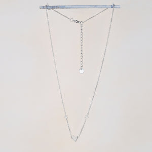 Tria Tiny Trio Heart Necklace - Silver