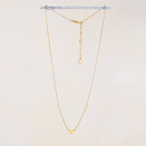 Tria Tiny Trio Heart Necklace - Gold