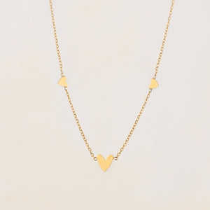 Tria Tiny Trio Heart Necklace - Gold