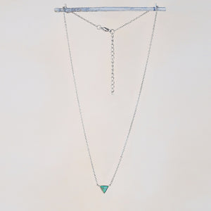 Turquoise Triangle Necklace - Silver