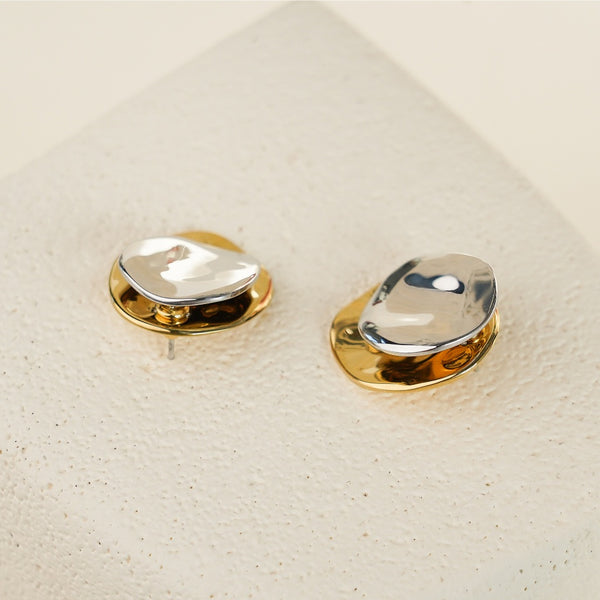 Two-Tone Disc Earrings
