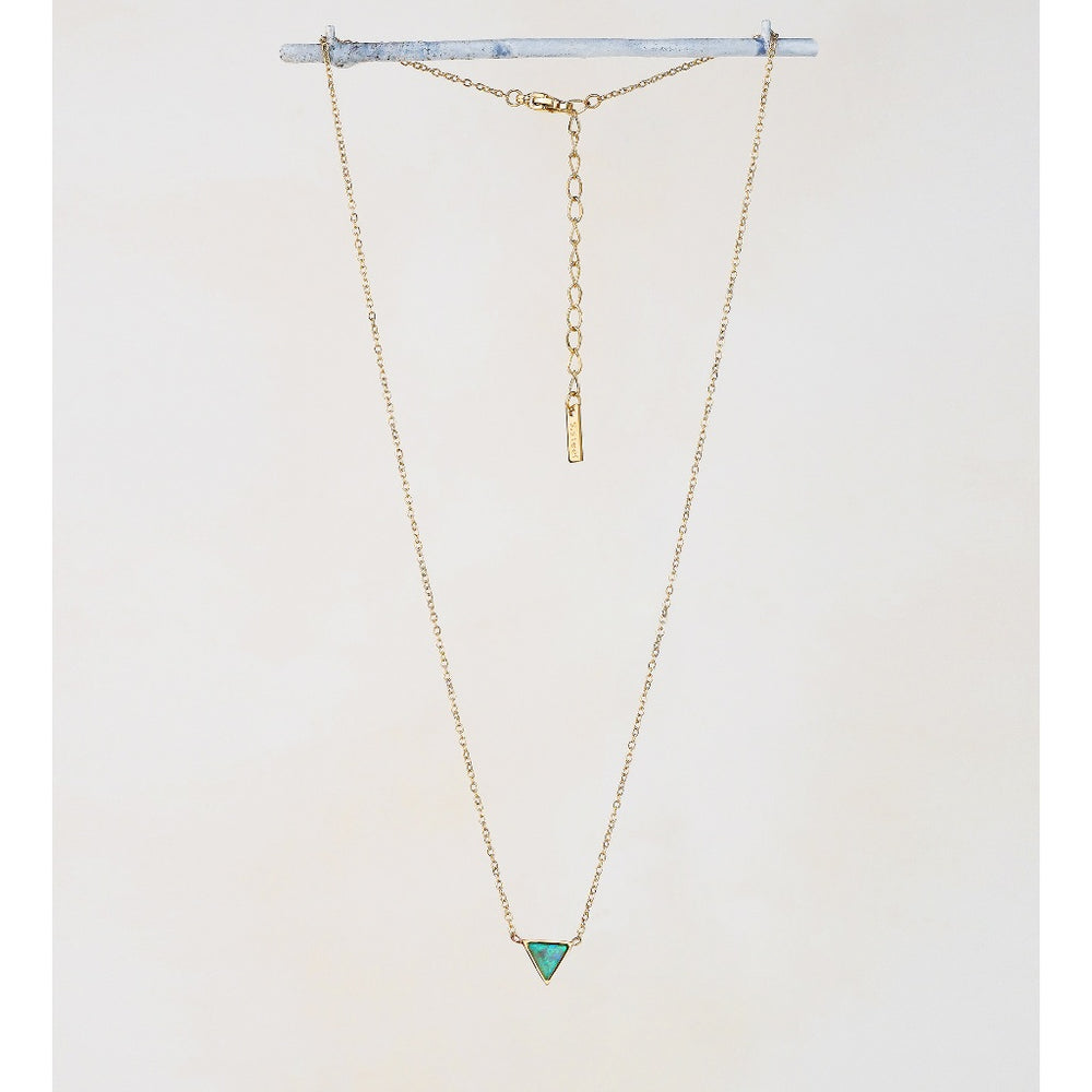 Turquoise Triangle Necklace - Gold
