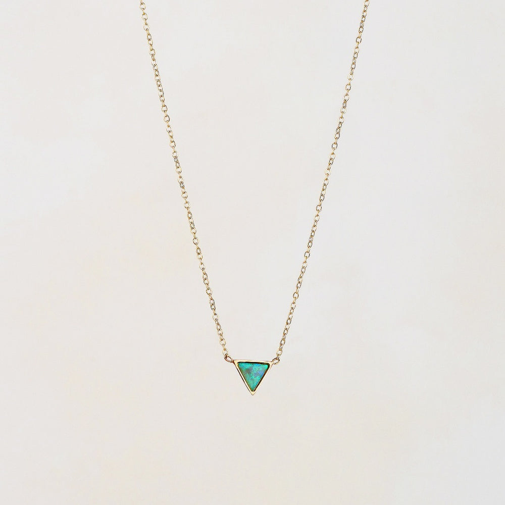 Turquoise Triangle Necklace - Gold