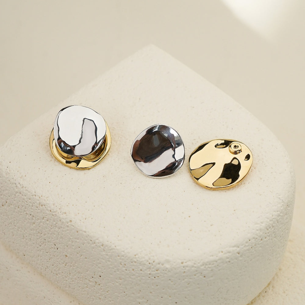 Two-Tone Disc Earrings