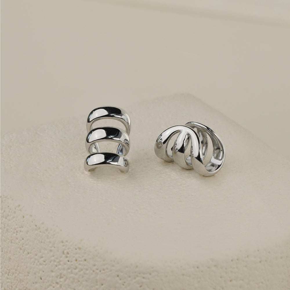 Layered Ear Cuff - Silver