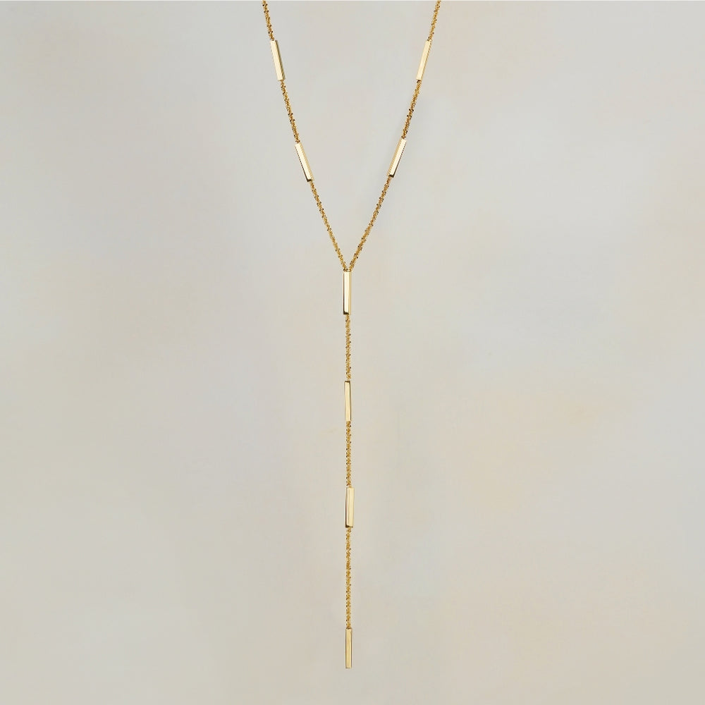 Lini Bar Lariat Necklace - Gold