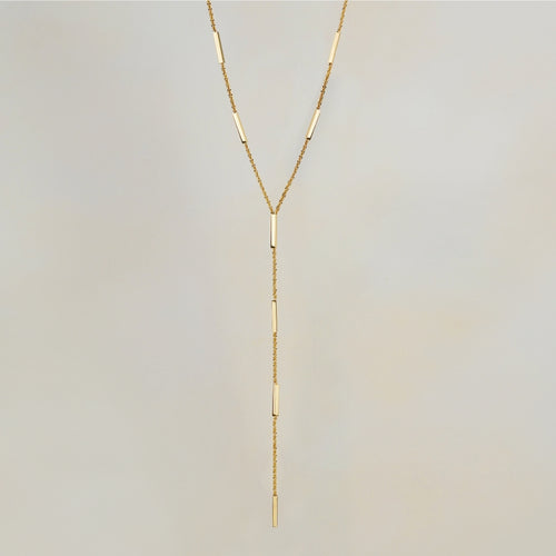 Lini Bar Lariat Necklace - Gold