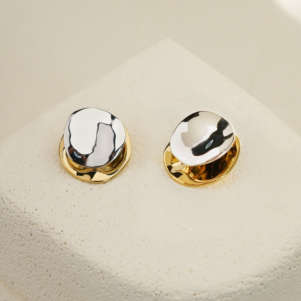 Two-Tone Disc Earrings