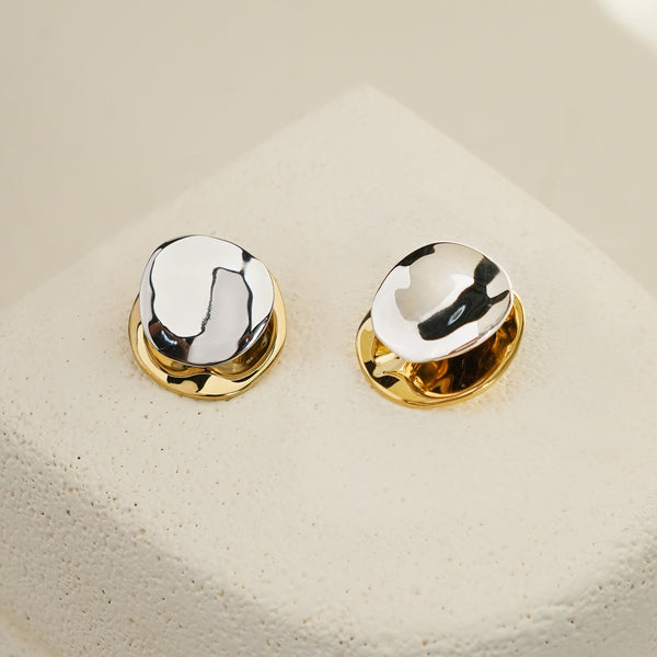 Two-Tone Disc Earrings