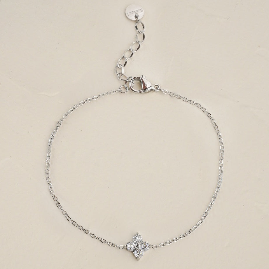 Clove White CZ Bracelet - Silver