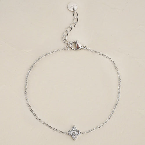 Clove White CZ Bracelet - Silver
