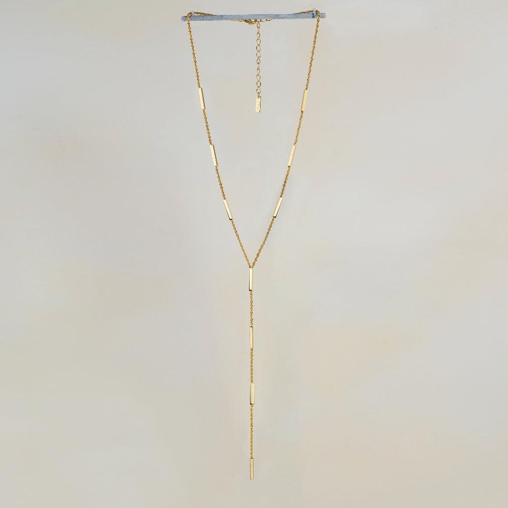 Lini Bar Lariat Necklace - Gold
