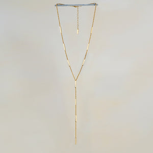 Lini Bar Lariat Necklace - Gold